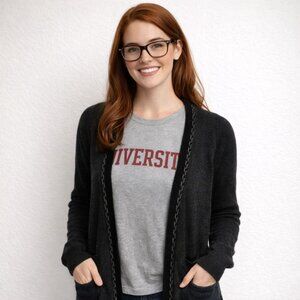 Loft Cardigan Size Small Open Front Sweater Soft Long Sleeve Dark Gray Women’s